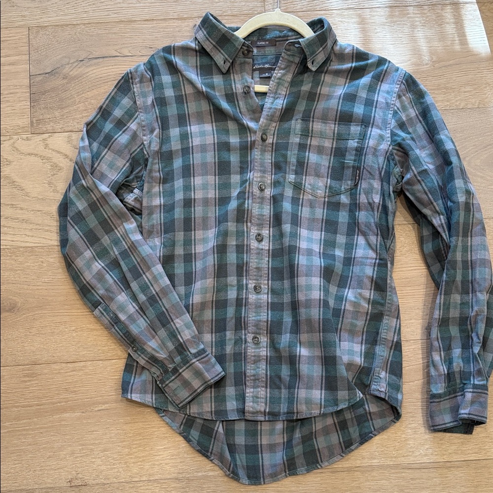 Eddie Bauer Plaid Casual Shirt 100% Cotton
